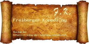 Freiberger Koppány névjegykártya